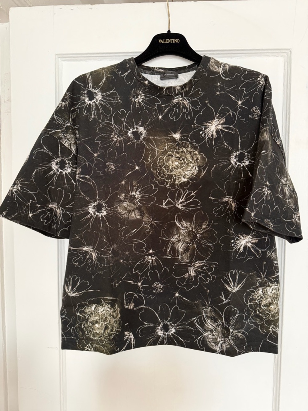 Jil Sander Black and White Branded Tee